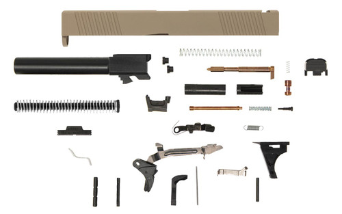 Glock® 17 Compatible Pistol Build Kit w/ FDE Front & Rear Serrated Slide — image 2