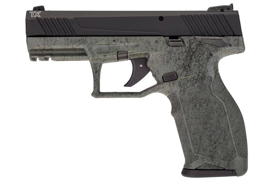 Taurus TX22 22LR Special Edition Rimfire Pistol with Special Edition Green/Black Splatter Finish