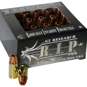 G2 Research R.I.P. 9mm Luger Ammo - 92 Grain Fragmenting Hollow Point Lead Free - Box of 100 Rounds - Uncategorized | Taurus X22 Frt Inc