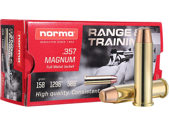 Shop Norma Range & Training 357 Magnum Ammo 158 Grain Full Metal Jacket 500 rounds Shop Norma Range & Training 357 Magnum Ammo 158 Grain Full Metal Jacket 500 rounds - Ammunition - Taurus X22 Frt Inc
