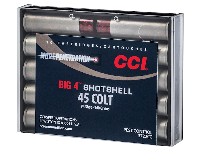 CCI Big 4 Shotshell 45 Colt (Long Colt) Ammo 140 Grain Lead Shot 200 rounds Direct CCI Big 4 Shotshell 45 Colt (Long Colt) Ammo 140 Grain Lead Shot 200 rounds Direct - Handguns - Taurus X22 Frt Inc