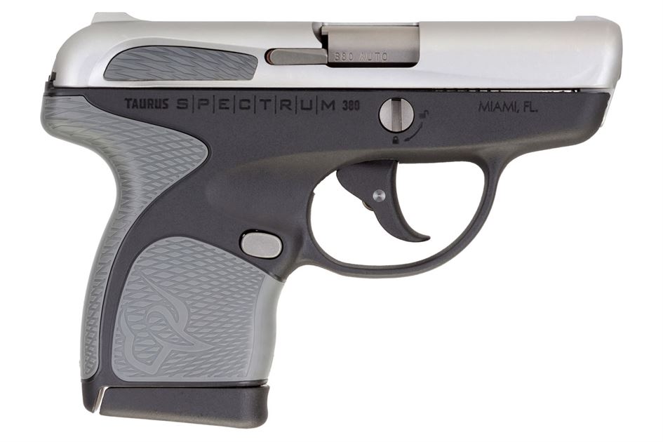 Taurus Spectrum 380 Auto Black Pistol with Stainless Slide and Gray Grips Taurus Spectrum 380 Auto Black Pistol with Stainless Slide and Gray Grips - Taurus Pistols - Taurus X22 Frt Inc